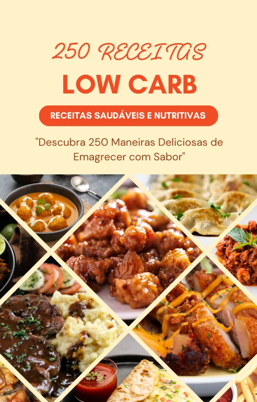 250 Receitas LowCarb PLR Ebook com Direito de Revenda - Capa do e-book
