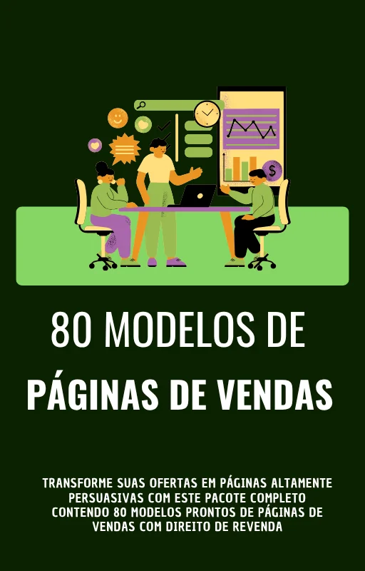 80 Modelos de Páginas de Vendas PLR - Capa do e-book